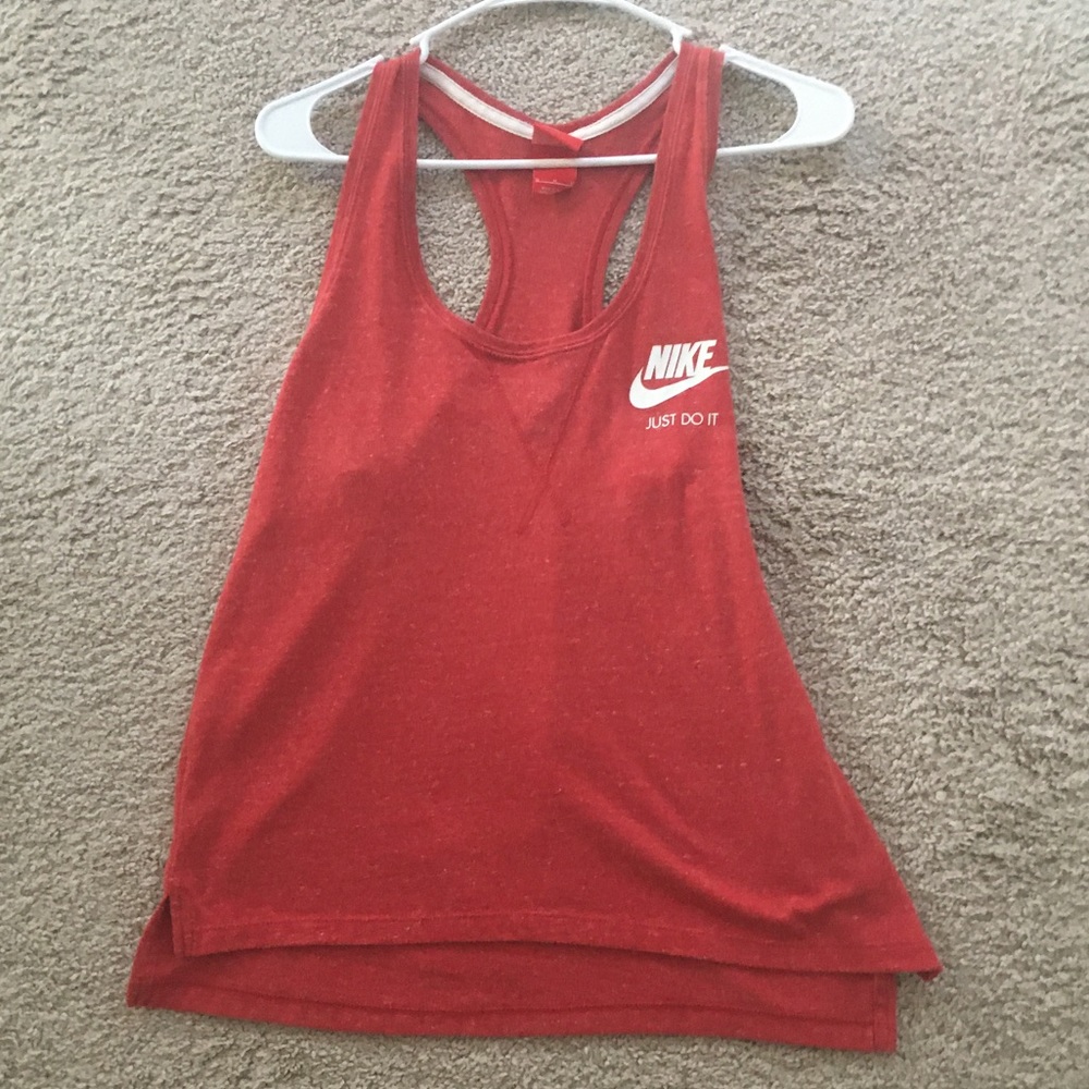 Red Work Out Racer Back Tank Top